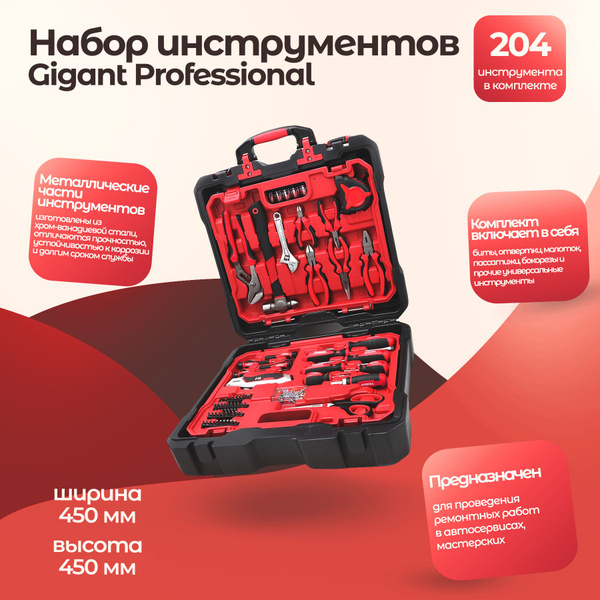 Набор инструментов Gigant Professional 204 предмета GPS 204 - купить по ...