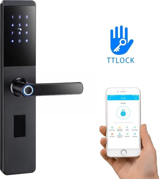 Умный биометрический электронный дверной замок smart lock кодовый с ...