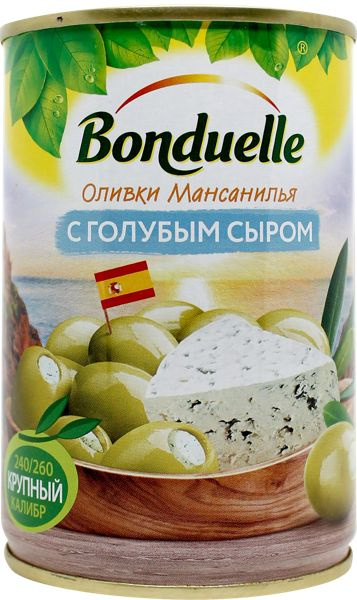 Оливки с голубым сыром Бондюэль Индастриал Алиментарис ж/б, 300 г ...