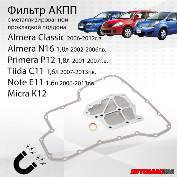 Фильтр АКПП H&Q (с металлической прокладкой ) Nissan Almera B10; Tiida ...