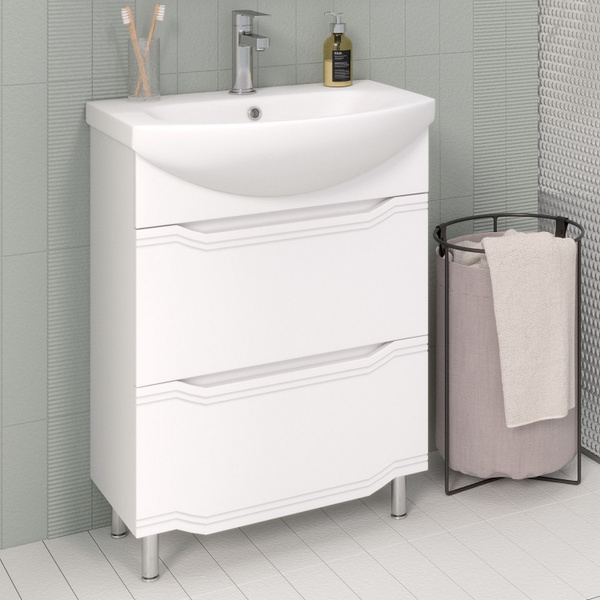 Тумба с раковиной в ванную VIKTORIA 60 с 2 ящиками / AQUA DE MARCO ...