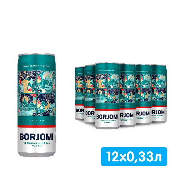 Вода минеральная лечебно-столовая Borjomi (Боржоми) 0,33 л х 12 шт ...
