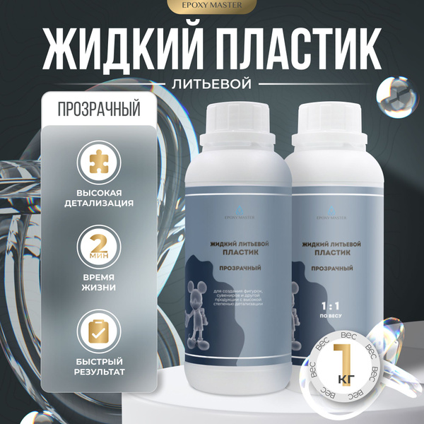 Жидкий литьевой пластик EpохyMaster ProPlast прозрачный (быстрый, время ...