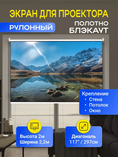 Экран для проектора рулонный 2х2,2м - купить с доставкой по выгодным ...
