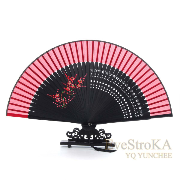 Красный Веер ручной складной деревянный тканевыйнарисованные вручную ...