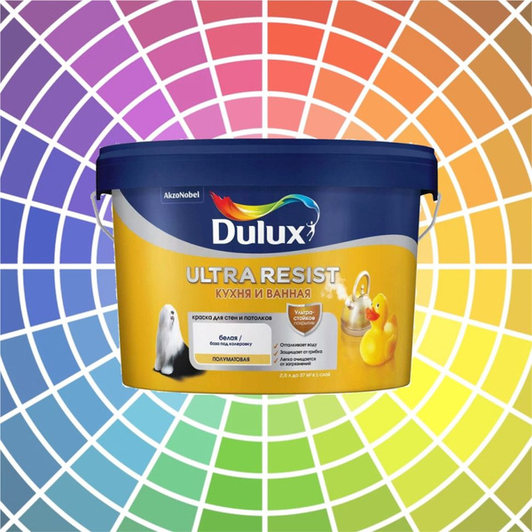 Краска DULUX Ultra Resist Гладкая, Быстросохнущая, Акриловая ...