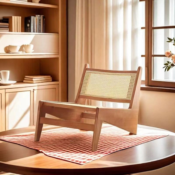 Стул Кресло-кенгуру из ротанга из массива дерева в японском стиле, 1 шт ...