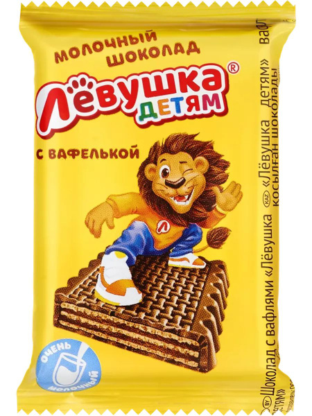 Батончик шоколадный ЛЕВУШКА с вафлями 27,5г - купить с доставкой по ...