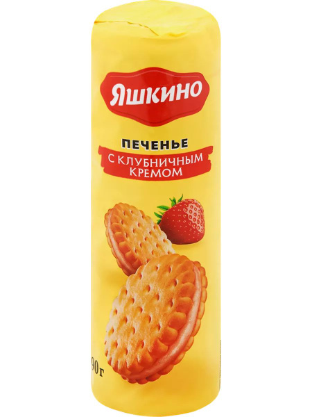 Печенье затяжное ЯШКИНО с клубничным кремом, 190г купить на OZON по ...