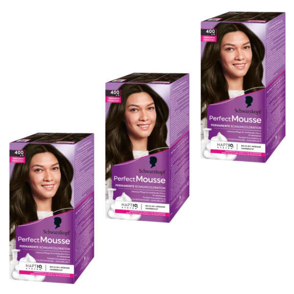 Schwarzkopf Perfect Mousse тон 400, Германия, Краска-мусс для волос ...