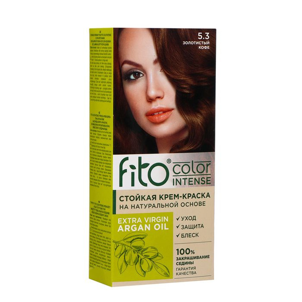 Стойкая крем-краска для волос Fito color intense тон 5.3 золотистый ...