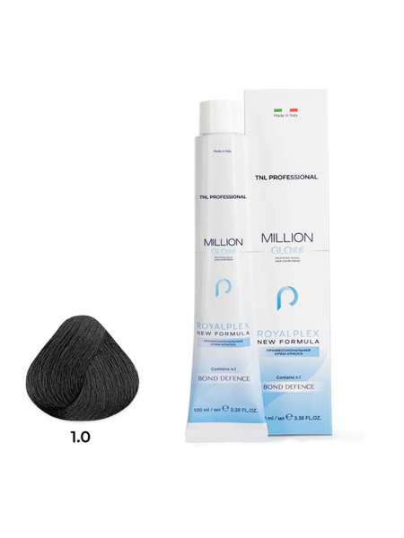 TNL Professional Крем-краска для волос Million Gloss оттенок 1.0 Черный ...