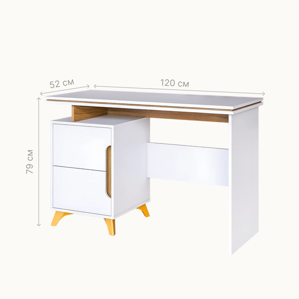 Письменный стол CALPE Стол письменный Сканди белый, 120х52х79 см ...