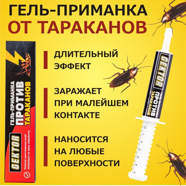 Гель-приманка Gektor (Гектор) от тараканов, шприц 30 мл - купить с ...