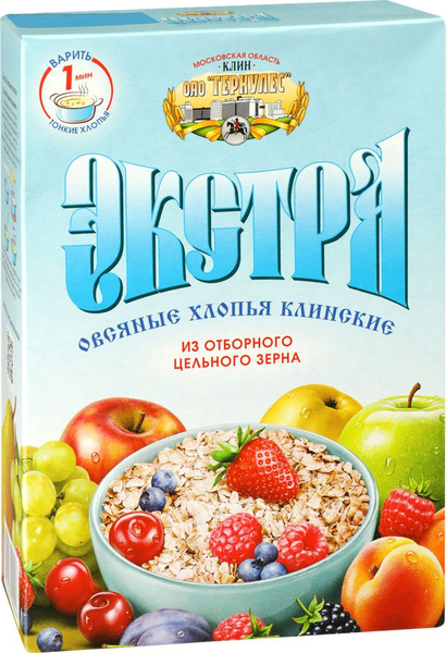 Хлопья овсяные КЛИНСКИЕ Экстра №3, 400г купить на OZON по низкой цене ...