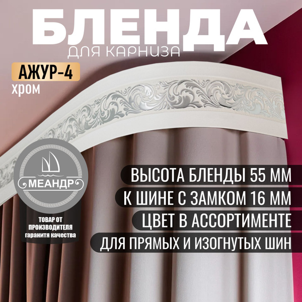 Бленда декоративная для потолочного карниза "Ажур 4" 5см., 250см ...