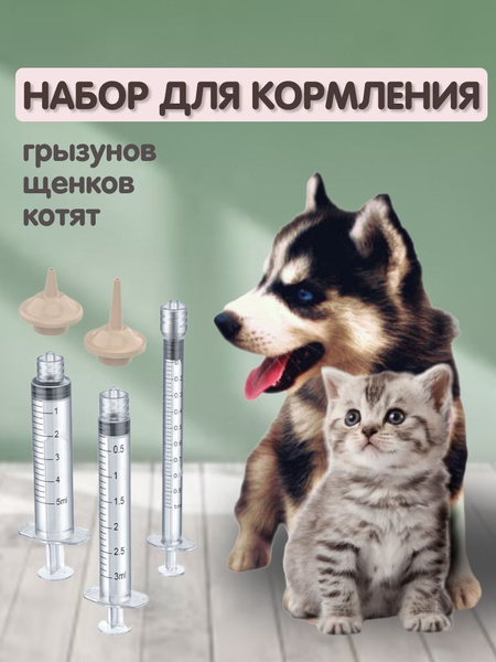 Шприц для кормления животных, соска для котят, набор для кормления ...