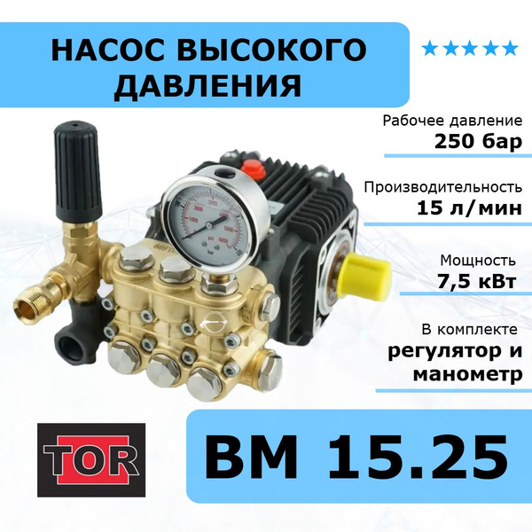 TOR Насос высокого давления BM 15.25 N-1 с регулятором давления и ...