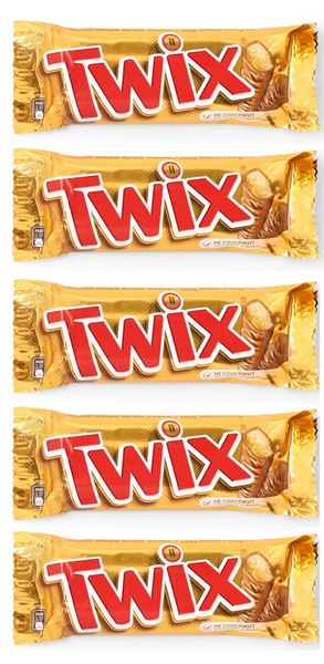 Батончик шоколадный с печеньем в молочном шоколаде с карамелью Twix 5 ...