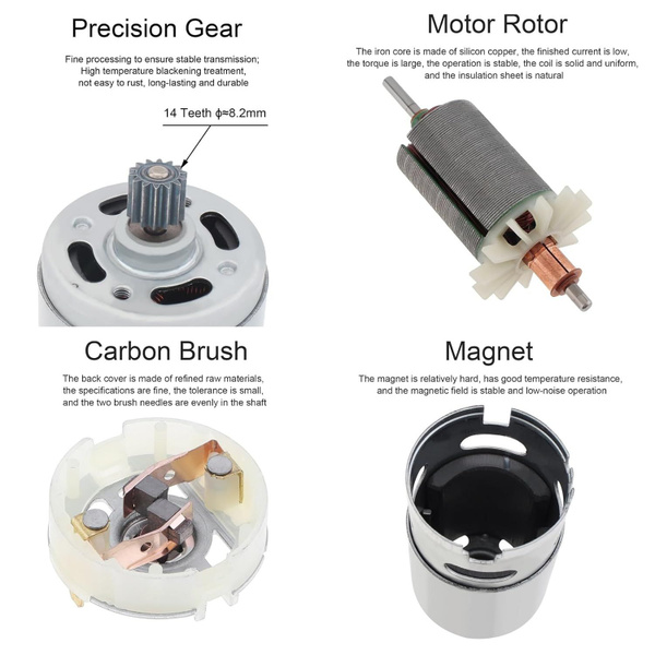 RS550 Двигатель постоянного тока 21V /мин 8,2 мм 14 зубьев подходит для ...