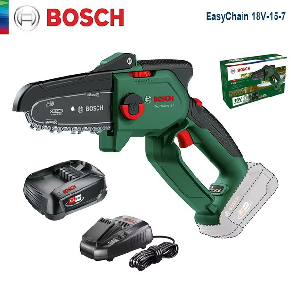 Пила аккумуляторная цепная Bosch EasyChain 18V-15-7, мини-пила садовая ...