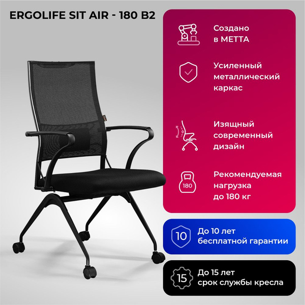 Кресло компьютерное ErgoLife Sit Air-180 B2-290K (F56.W01) купить на ...