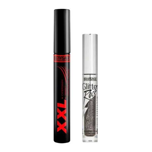 LUXVISAGE Набор Тушь для ресниц XXL СУПЕР объем, GLITTER ROCK Тени для ...