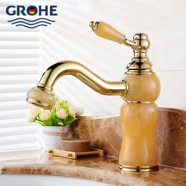 GROHE смеситель для горячей и холодной воды, золотой европейский ...