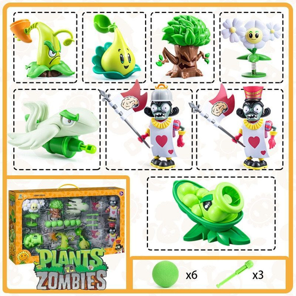 8 игрушка + карта Большой набор Растения против Зомби - Plants vs ...