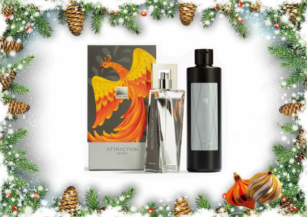 Набор Attraction для него (Туалетная вода, 75мл + Шампунь-гель для душа ...