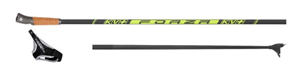 Палки лыжные карбоновые KV+ Forza Clip Yellow 100% Carbon (170см ...
