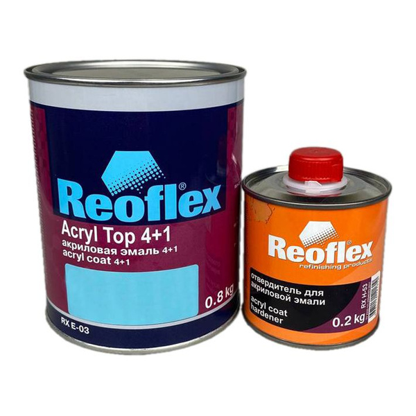 202 GAZ Автоэмаль акриловая Reoflex 4+1 Белая GAZ 0,8кг + отвердитель 0 ...