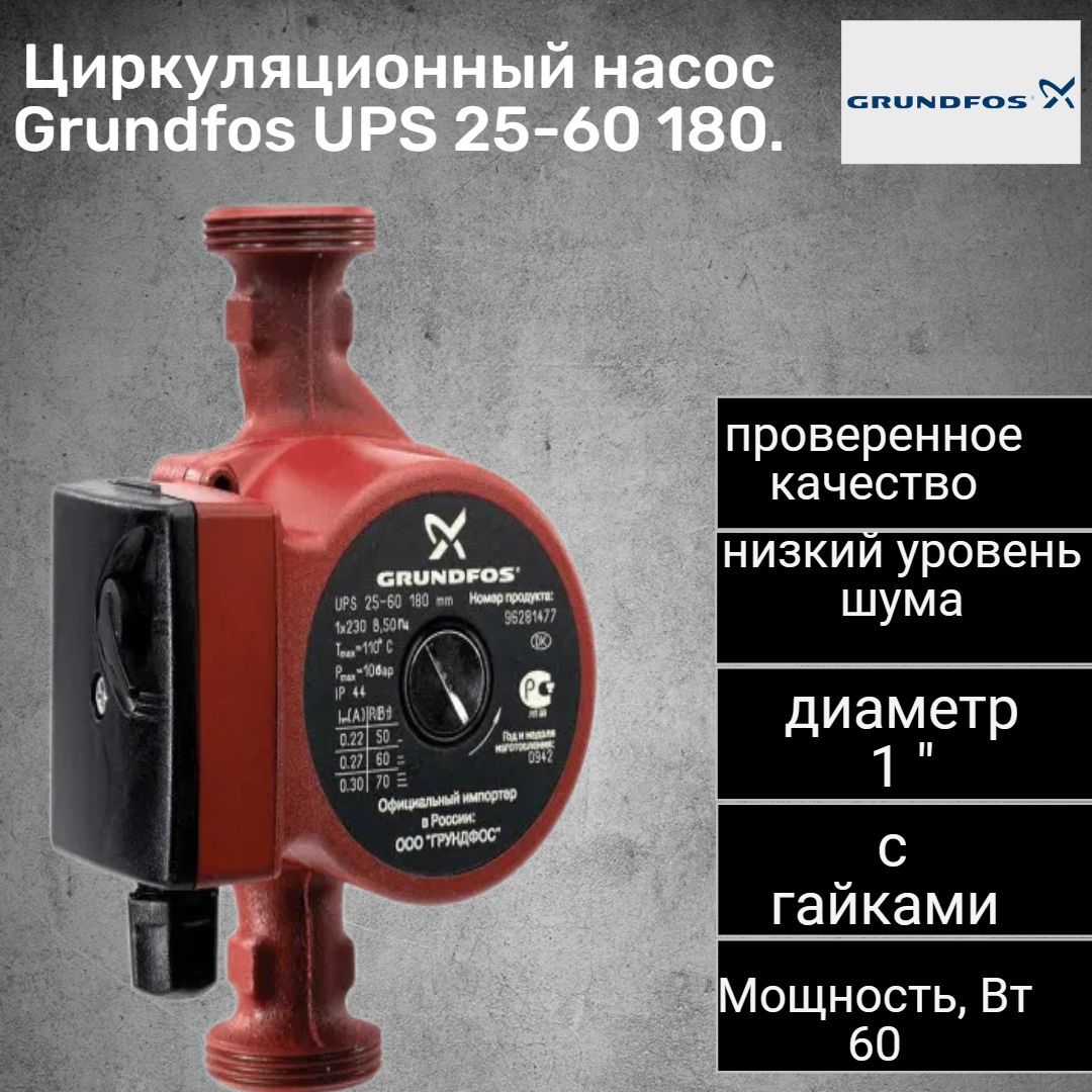 Циркуляционный насос Grundfos Насос, 220 л/мин - купить по выгодной цене в  интернет-магазине OZON (854213991)