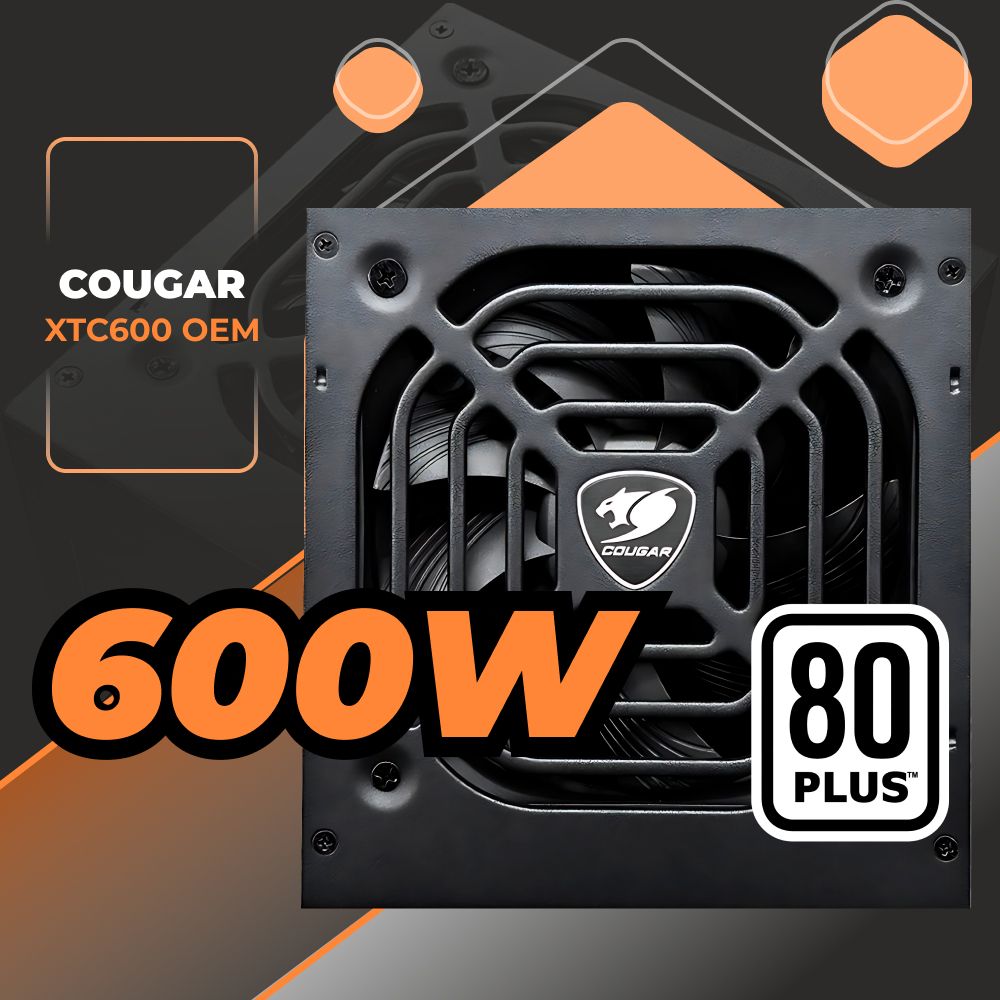 БлокпитаниядляПКCougarXTC600РазъемPCIe-2шт,ATXv2.31,600W,ActivePFC,120mmFan,Powercord,80Plus