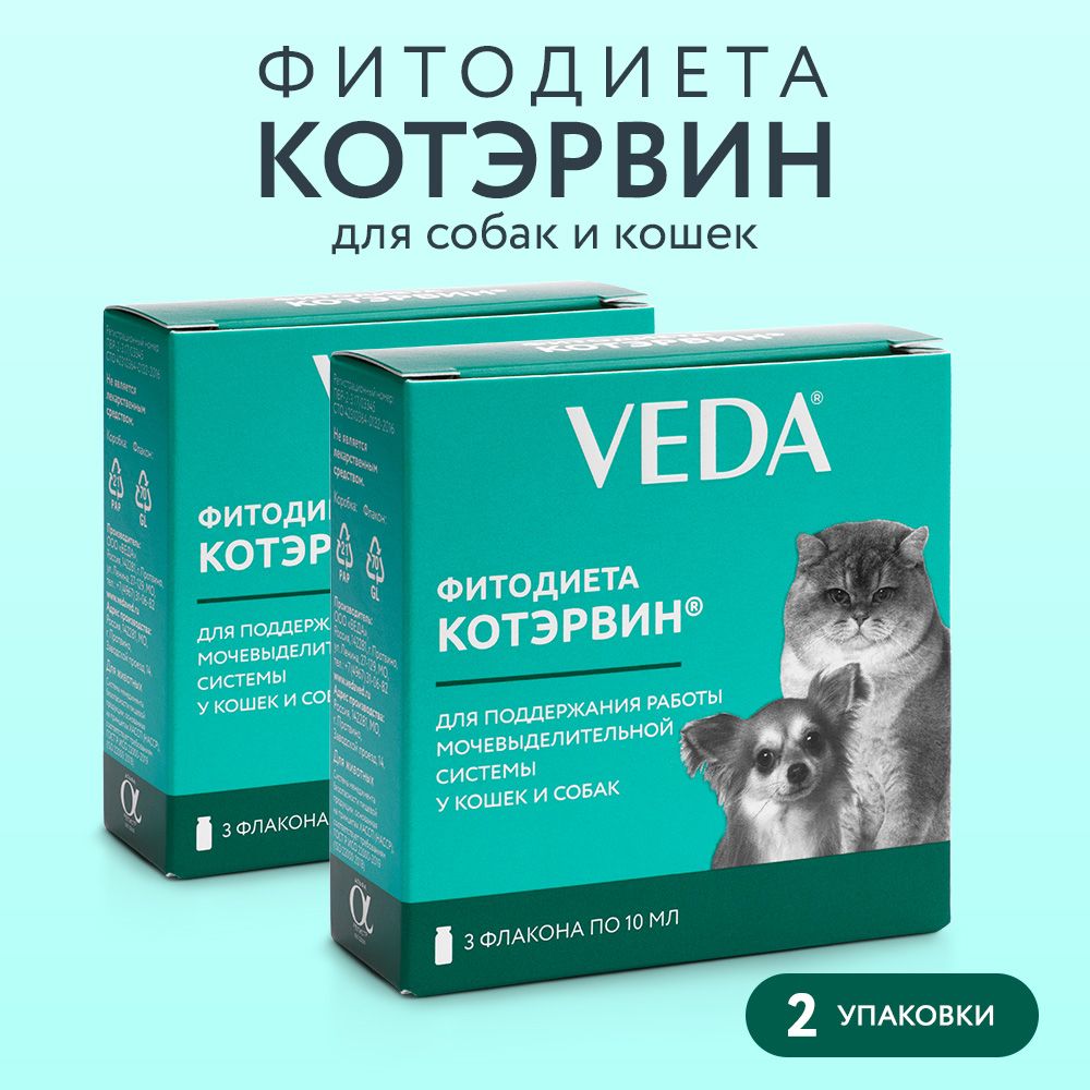 ФИТОДИЕТА КОТЭРВИН, 3 флакона по 10 мл, VEDA, 2 шт. - купить с доставкой по  выгодным ценам в интернет-магазине OZON (195180571)