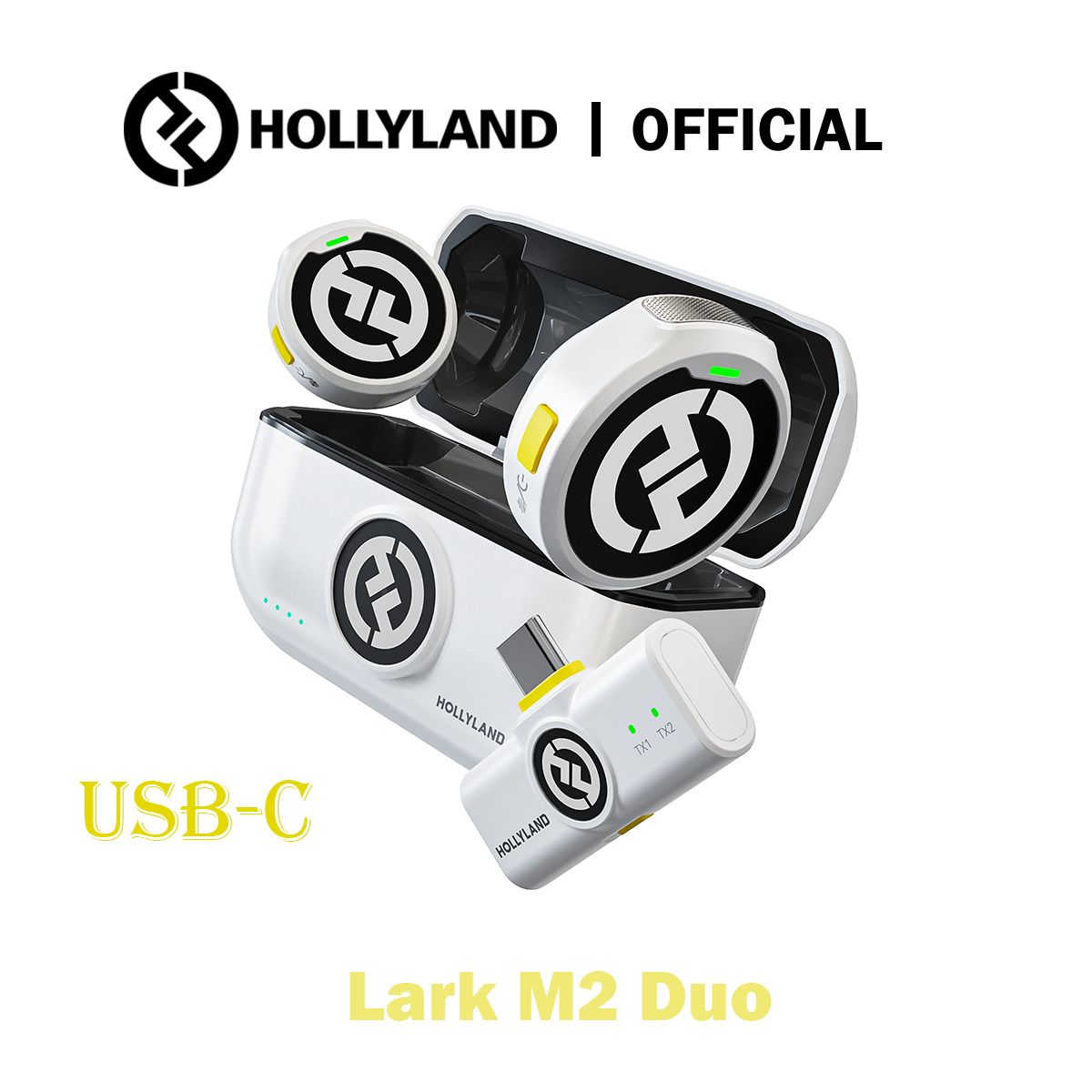 HollylandМикрофонпетличныйLarkM2дляPhone(USB-C),белый