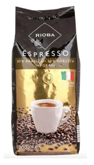 Кофе в зернах RIOBA Gold Espresso, 80% арабика, 20% робуста, 1 кг