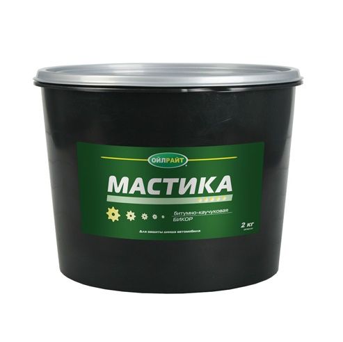 Мастика "Бикор" битомно-каучуковая OIL RIGHT 2кг черная (артикул 8031)