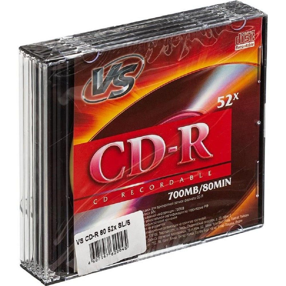 VS CD-R 80 52x SL-5 VSCDRSL501 Диск для записи