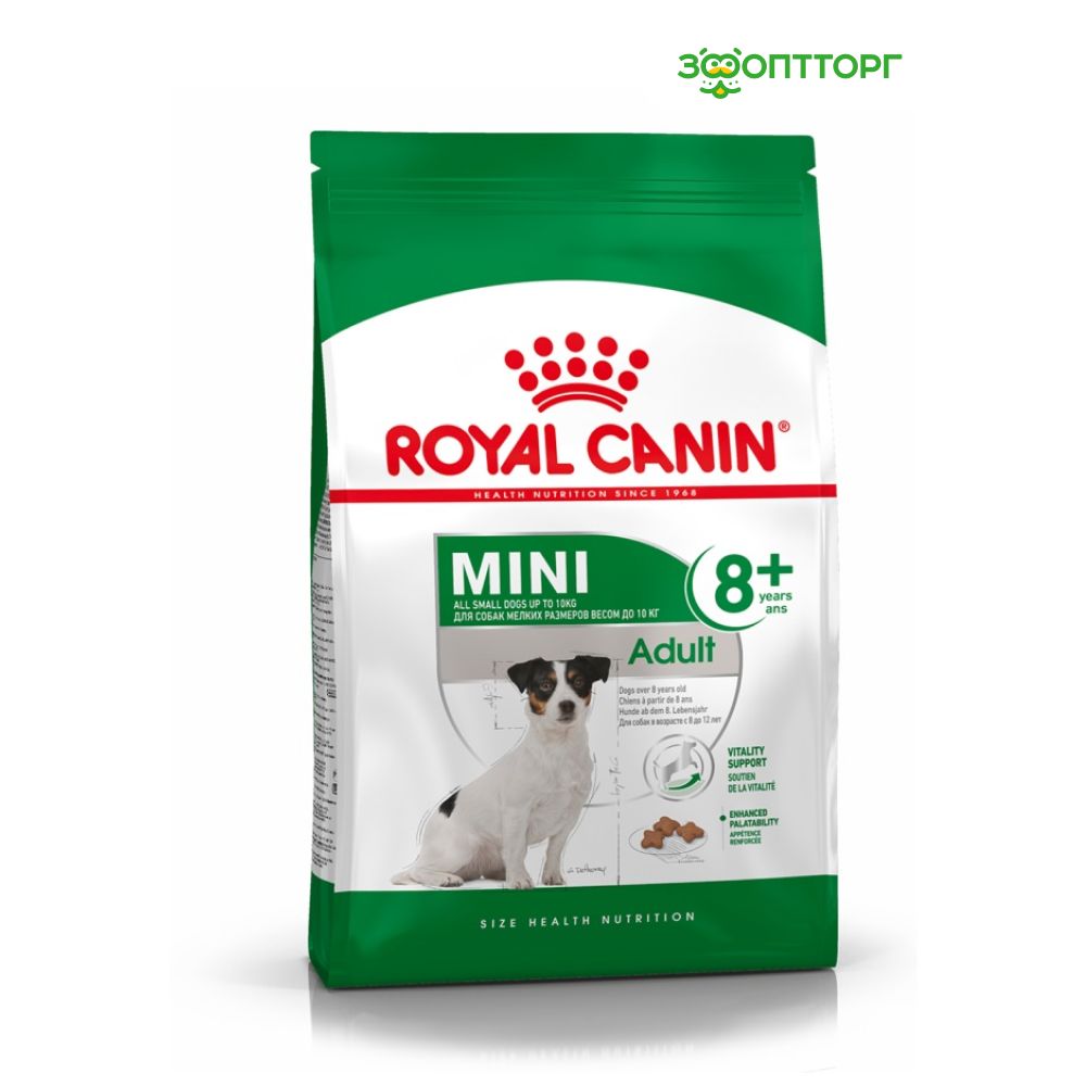 СухойкормRoyalCaninMiniAdult8+длясобакстарше8летмелкихпород,Курица,4кг