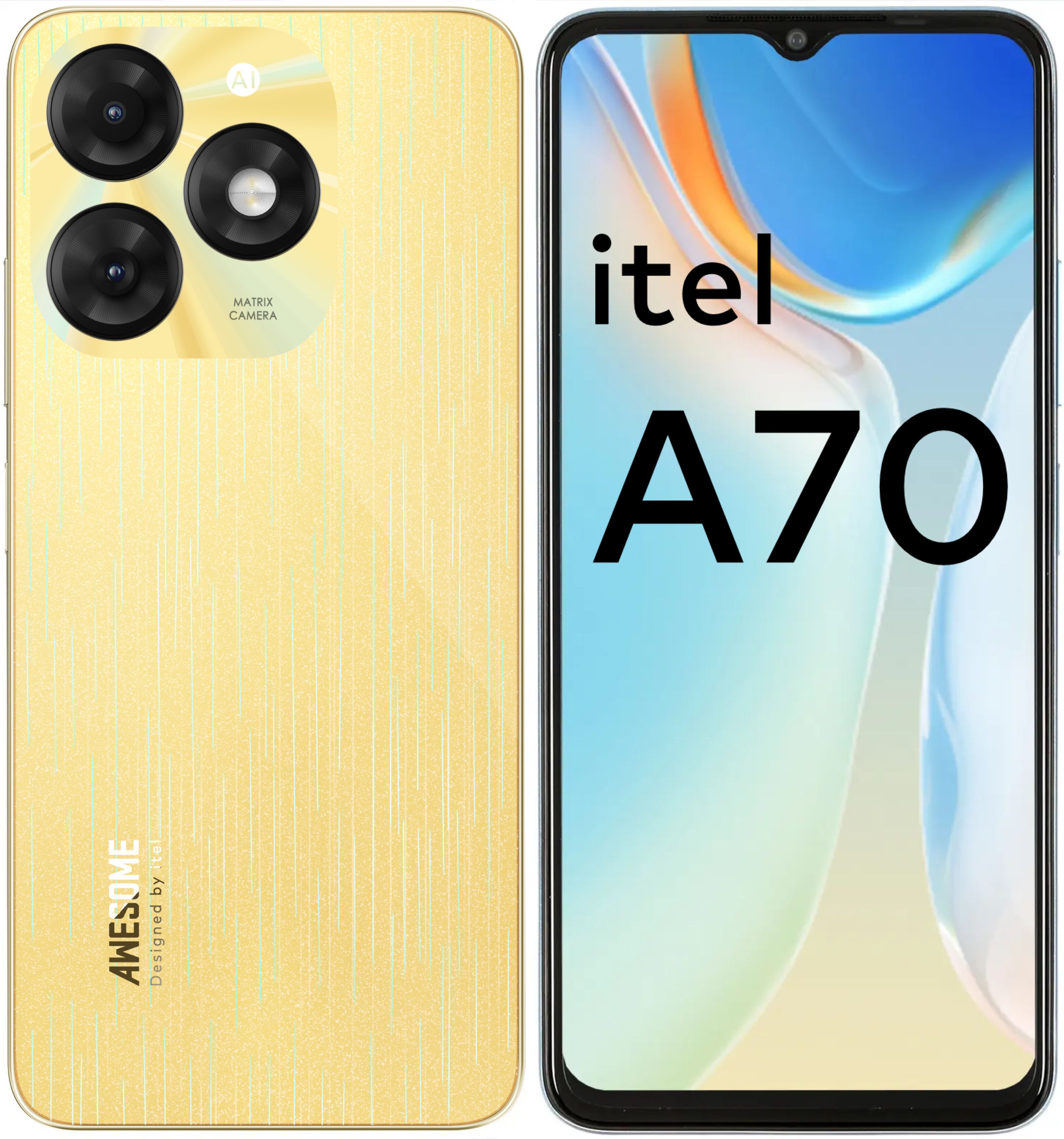 ITEL Смартфон Itel A70 4/256 ГБ, золотой