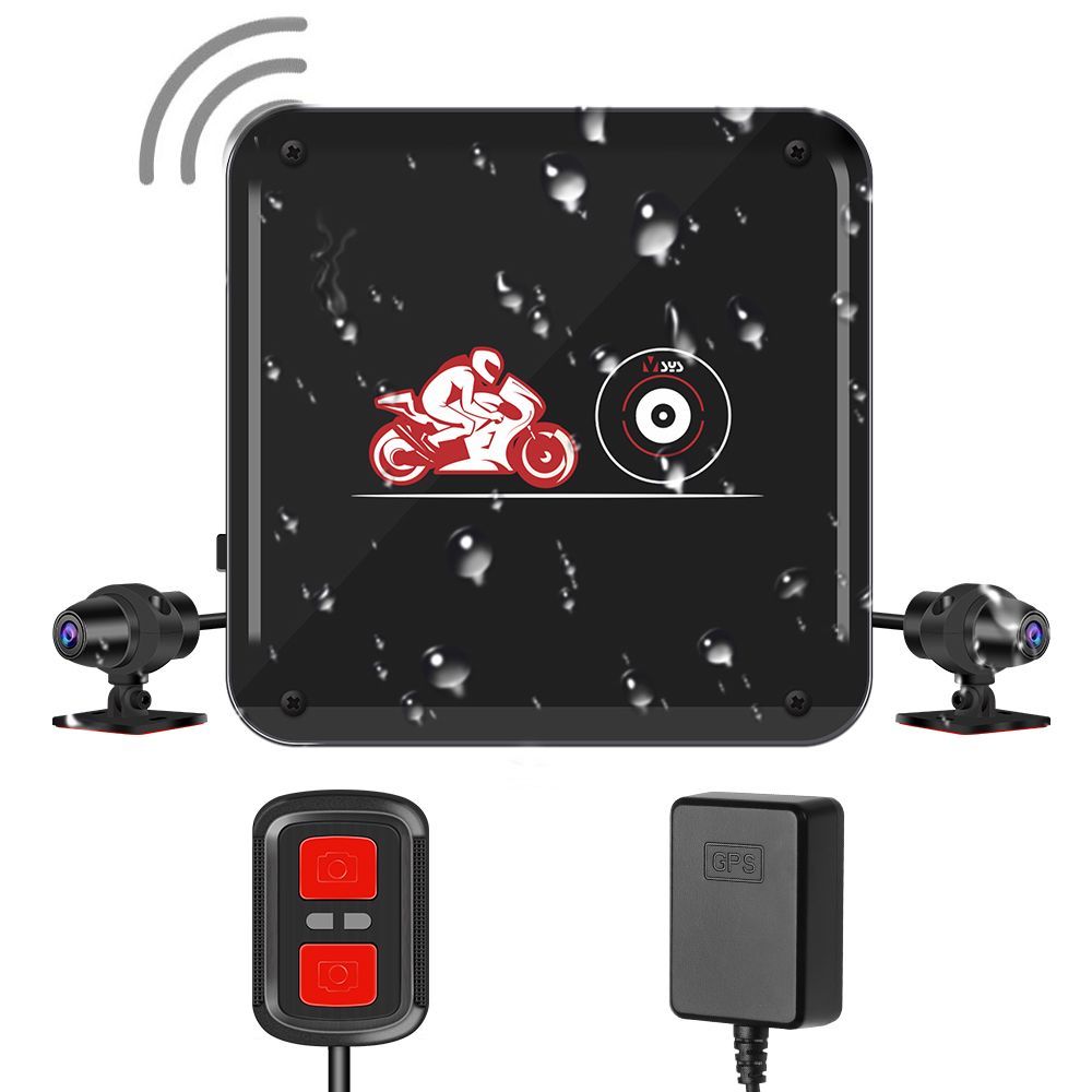 Wi-FiМотоциклDashCam,ПолныйкорпусВодонепроницаемыедвойныекамеры1080PDVRдлямотоциклов,ночноговидения