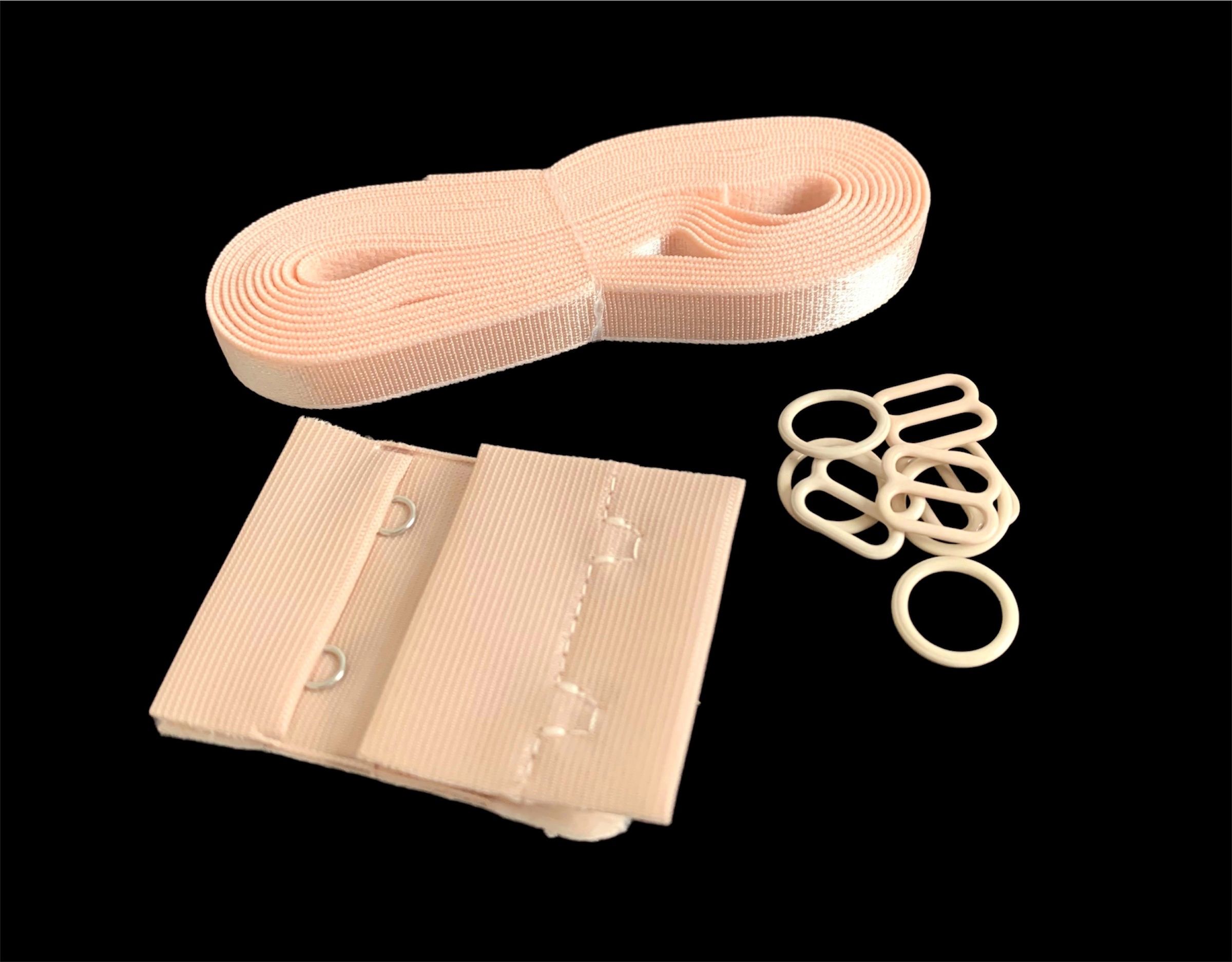 Бретель для нижнего белья 10 мм, 2 м, застежка на 2 кр., бежевый с персиком.