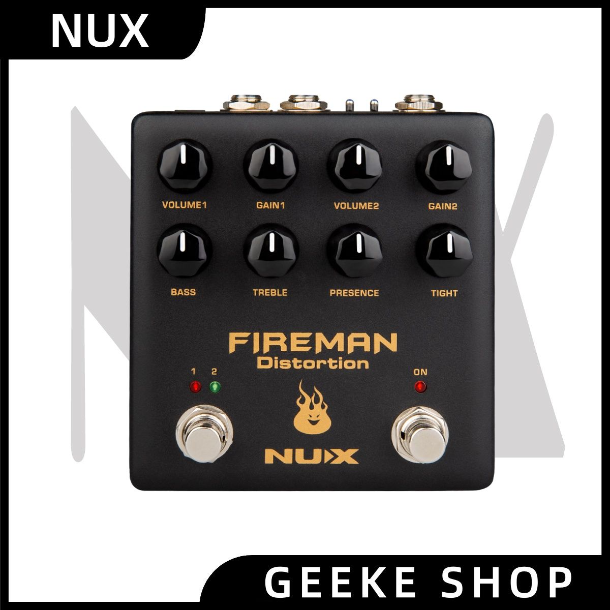 NUX NDS-5 Fireman Distortion Effect Pedal Dual Channel Brown Sound,Педаль эффектов задержки