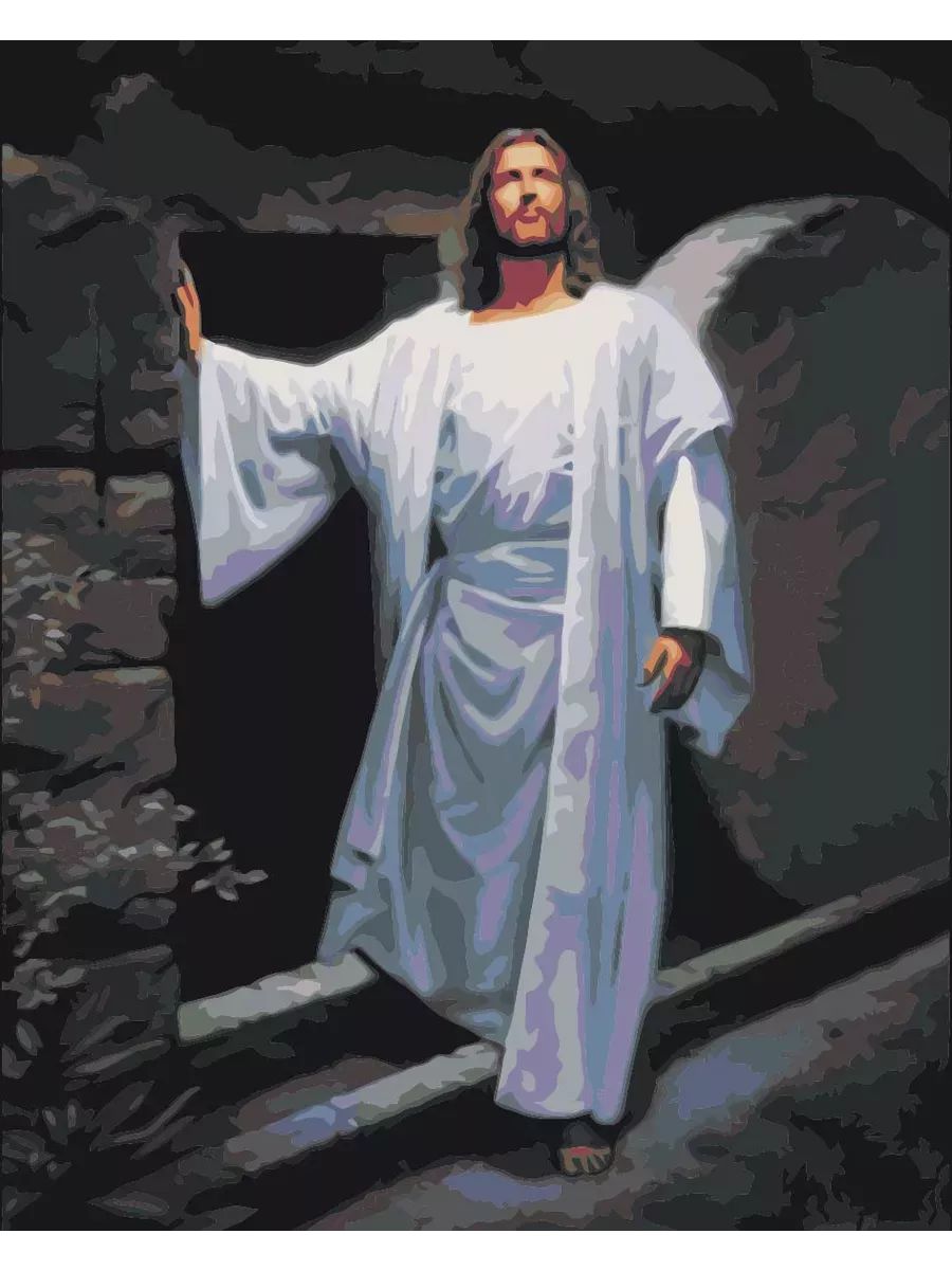 Картина по номерам Христианская Иисус Размер 40х50, на холсте на деревянном подрамнике, Акриловые краски