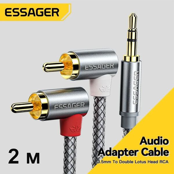 EssagerАудиокабель3.5мм/RCA,2м,серый