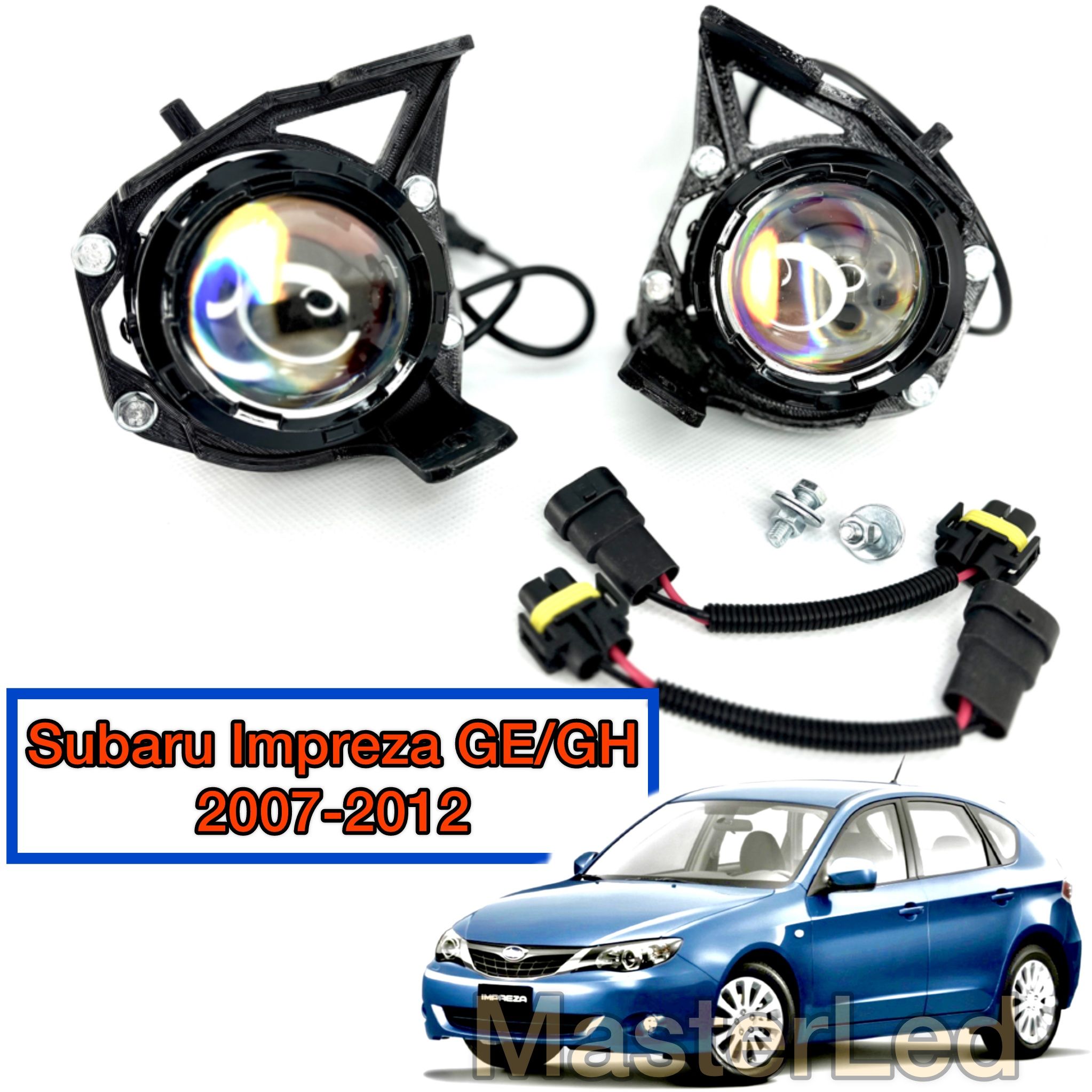 LED ПТФ Противотуманные светодиодные фары для Subaru Impreza GE/GH (Субару Имреза), 3 поколение, 2007-2012