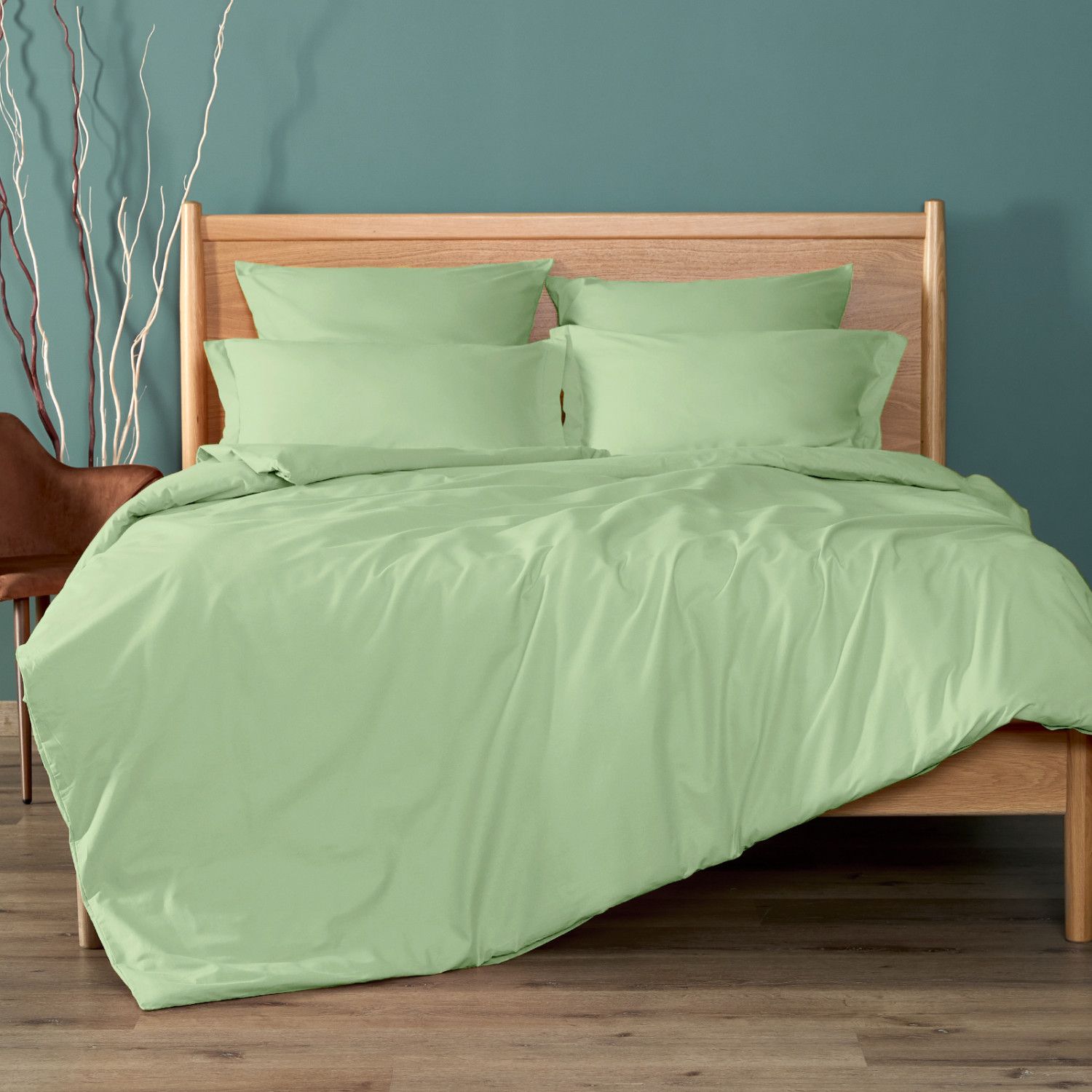 CozyHomeКомплектпостельногобелья,Перкаль,Евро,нав.50х70,Smokegreen