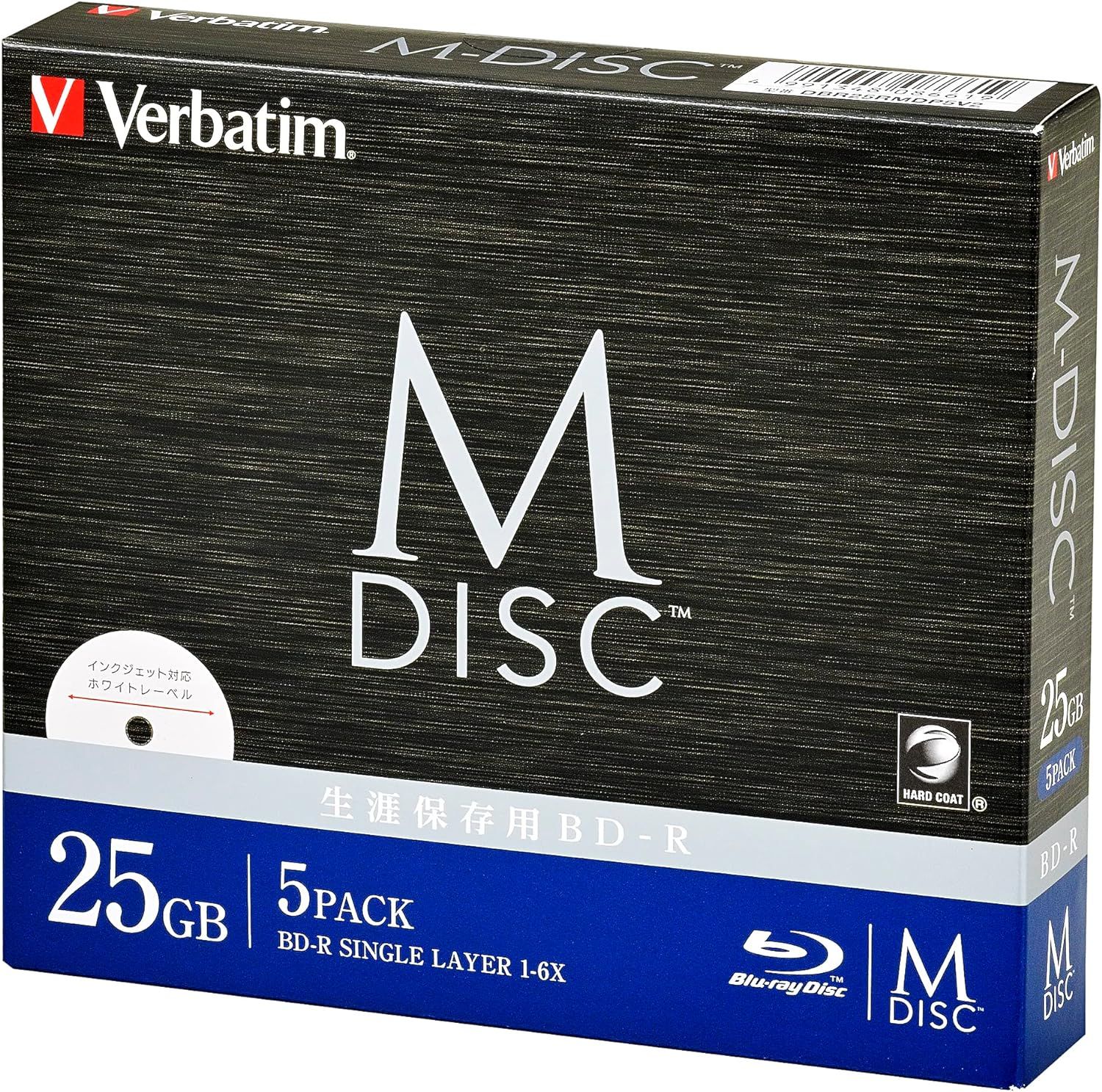 M-DISC Verbatim Диски чистые Blu-ray BD-R 1-6X 25Gb (5 PACK)