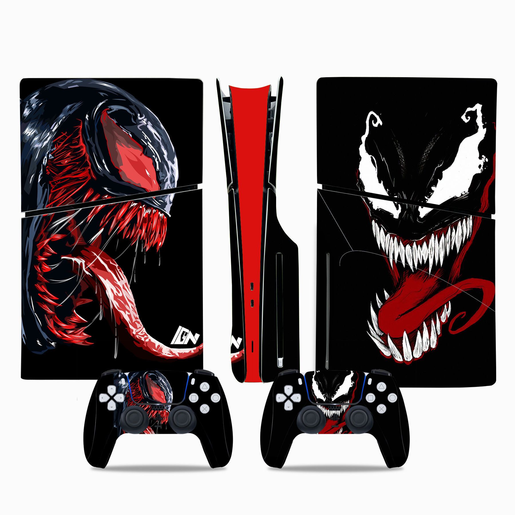 Наклейка PS5 Slim Venom 2 виниловая защитная на игровую консоль PlayStation 5 Slim Disk Edition полный комплект